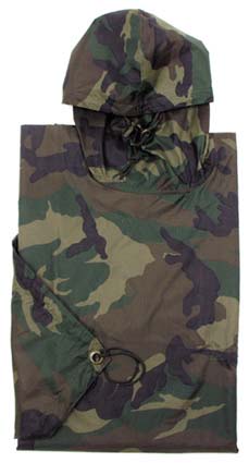 foto US Poncho, Rip stop, woodland size: 144 x 223cm